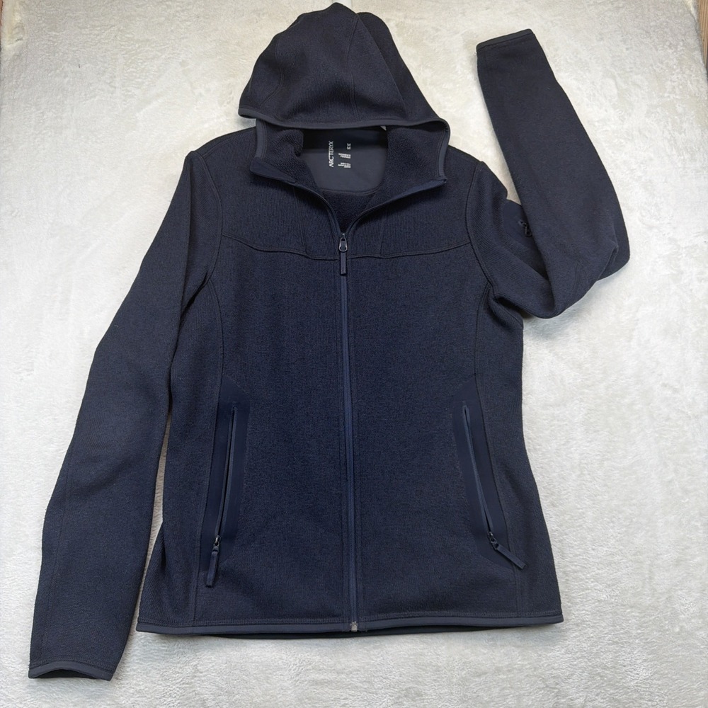 Arc'teryx Delta LT Hoody Womens M Navy Polartec Grid Fleece Full Zip Jacket